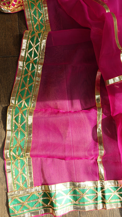Pink Gota Lengha UK Size 14/EU 40 - New