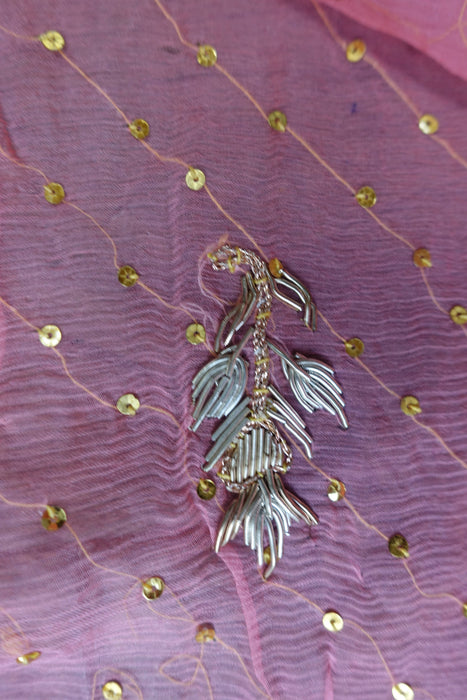 Peach Silk Vintage Wedding Lengha - Preloved