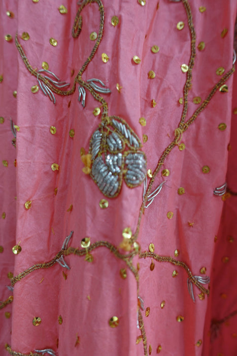 Peach Silk Vintage Wedding Lengha - Preloved
