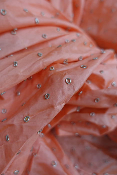 Peach Silk Vintage Wedding Lengha - UK 12/EU 38 - New