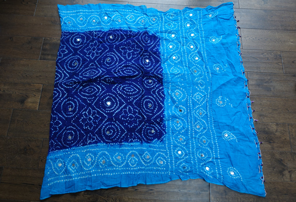 Blue Bandhani Cotton Lengha - UK 10 / EU 36 - Preloved