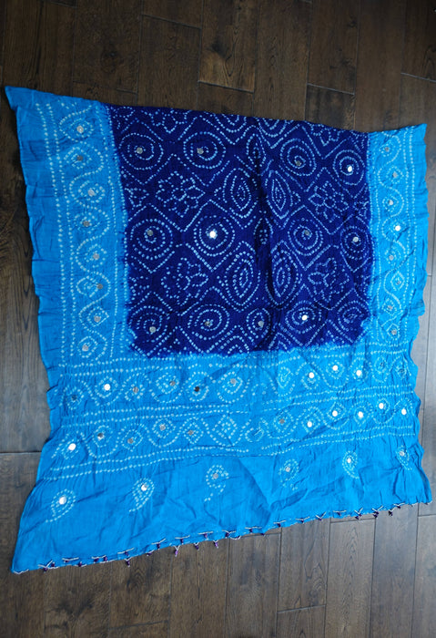 Blue Bandhani Cotton Lengha - UK 10/EU 36 - Preloved