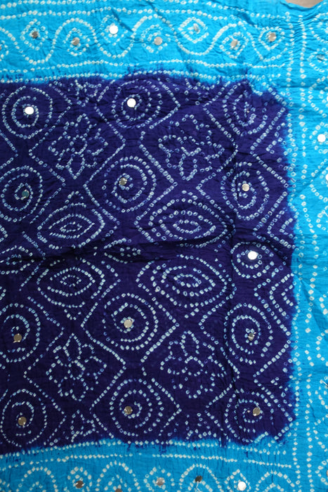 Blue Bandhani Cotton Lengha - UK 10/EU 36 - Preloved