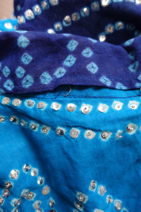 Blue Bandhani Cotton Lengha - UK 10 / EU 36 - Preloved