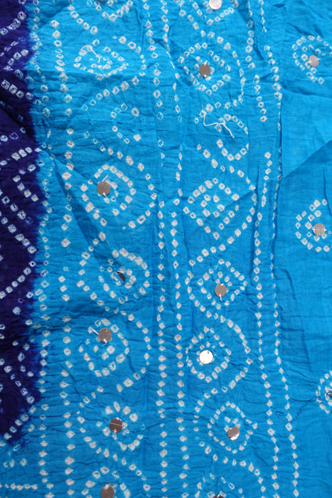 Blue Bandhani Cotton Lengha - UK 10 / EU 36 - Preloved