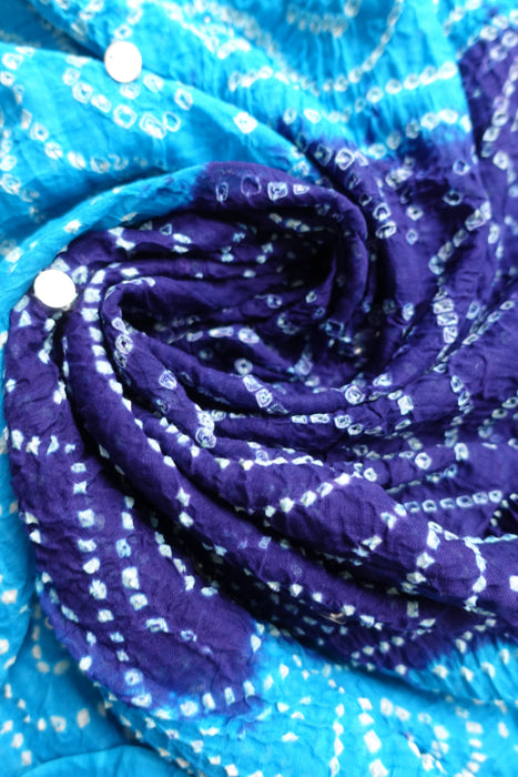 Blue Bandhani Cotton Lengha - UK 10/EU 36 - Preloved