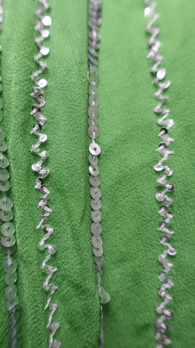 Green Brocade And Silk Chiffon 4Pc Lengha - UK 16 / EU 42 - New