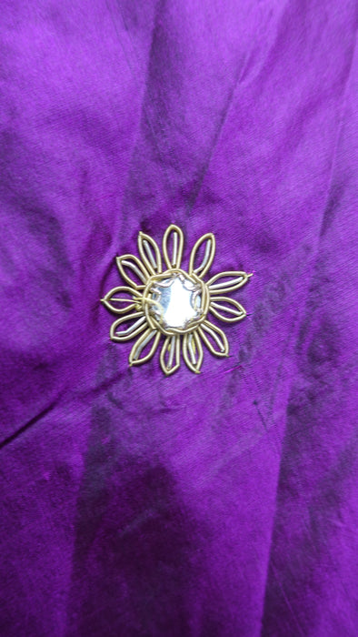 Purple Vintage Mirrored Silk Lengha - UK 14 / EU 40 - New