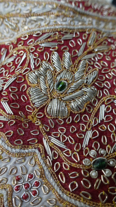 Red Vintage Silk Wedding Lengha - UK 10 / EU 36 - Preloved