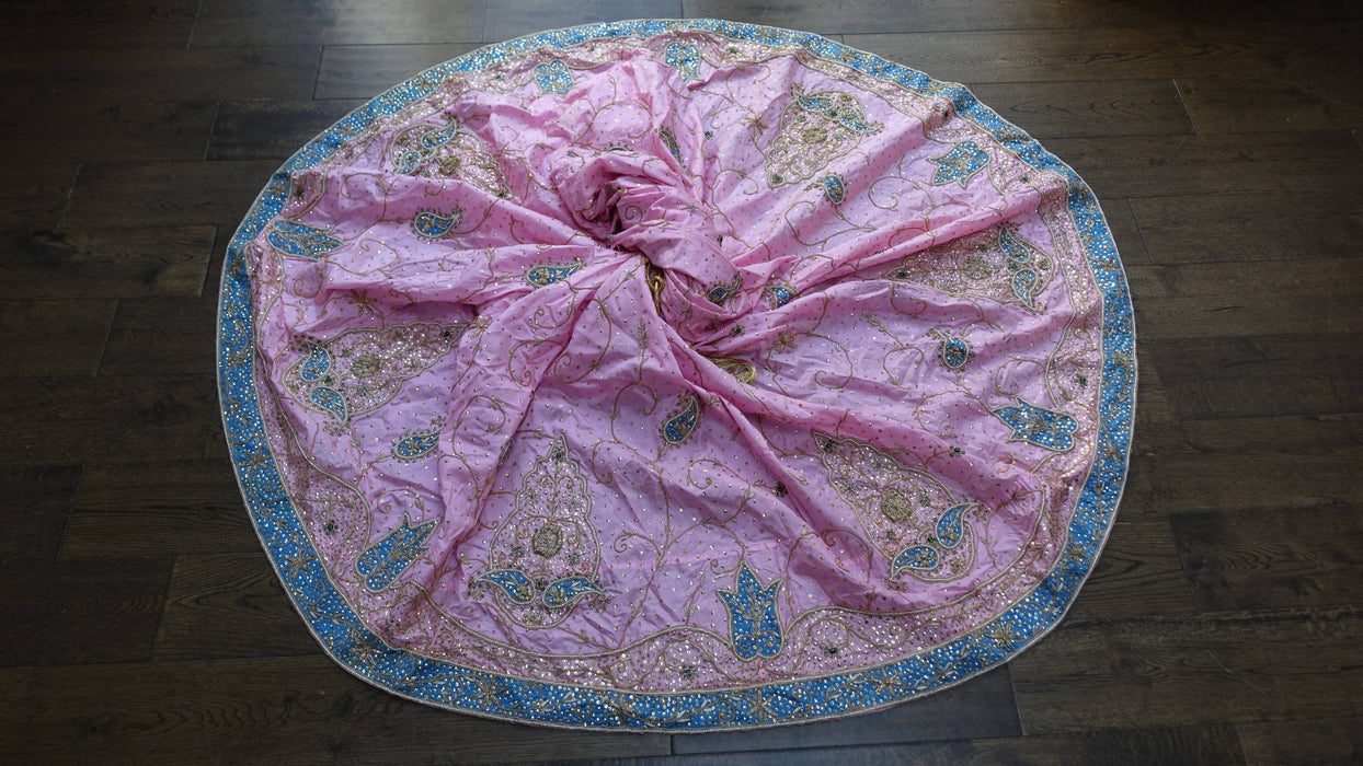 Pink Silk Vintage Lengha - Freesize - Preloved