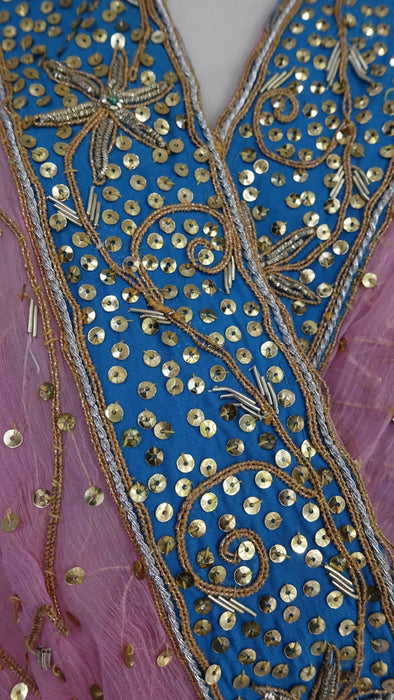 Pink Silk Vintage Lengha - Freesize - Preloved