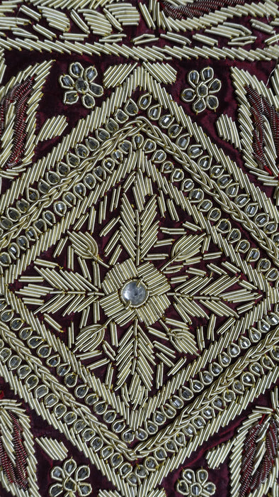 Maroon Vintage Silk 3PC Lengha - UK 12/EU 38 - Preloved