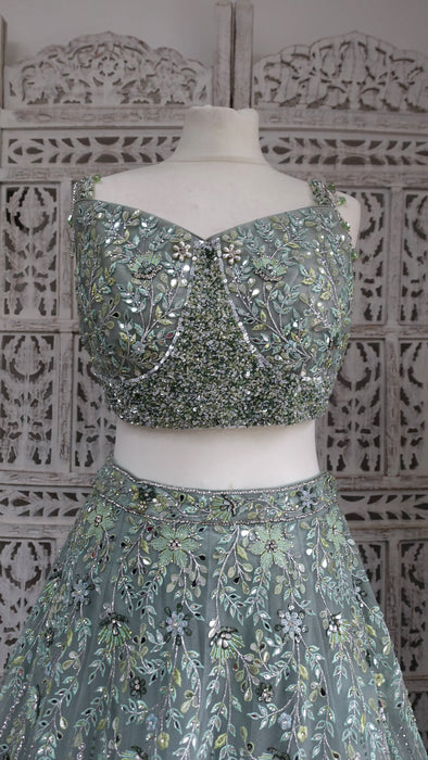 Green Embellished Lengha - UK 14/EU 40 - Preloved
