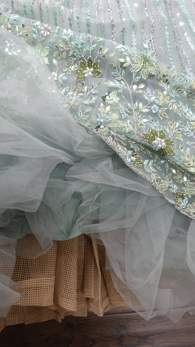 Green Embellished Lengha - UK 14/EU 40 - Preloved