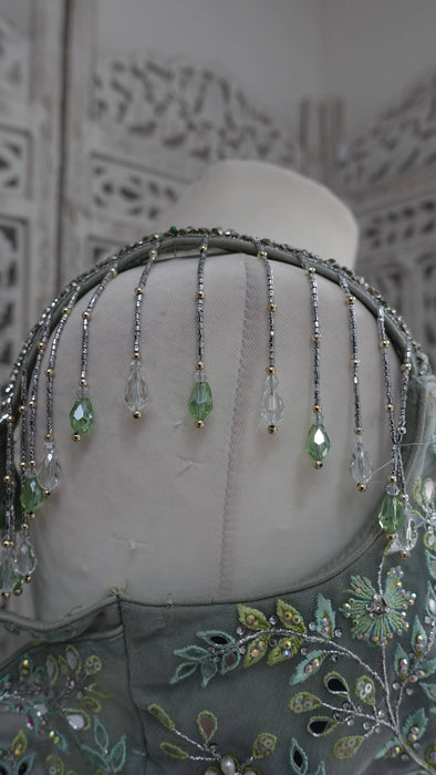 Green Embellished Lengha - UK 14/EU 40 - Preloved