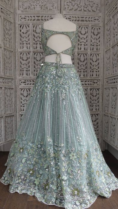 Green Embellished Lengha - UK 14/EU 40 - Preloved