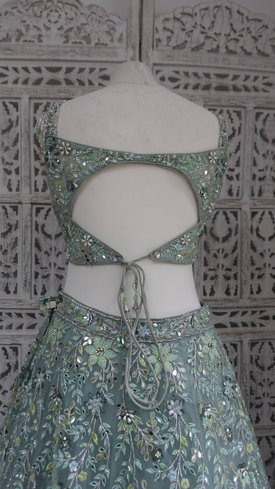 Green Embellished Lengha - UK 14/EU 40 - Preloved