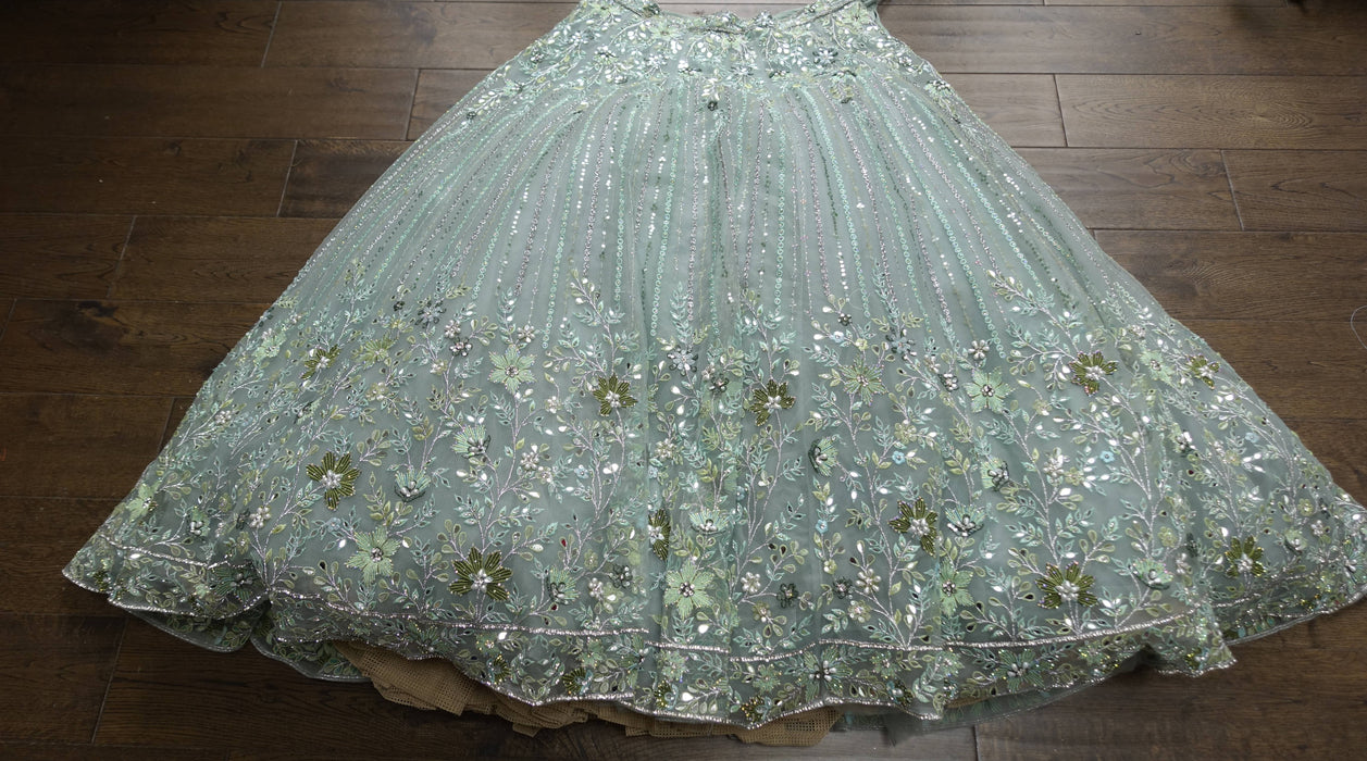 Green Embellished Lengha - UK 14/EU 40 - Preloved