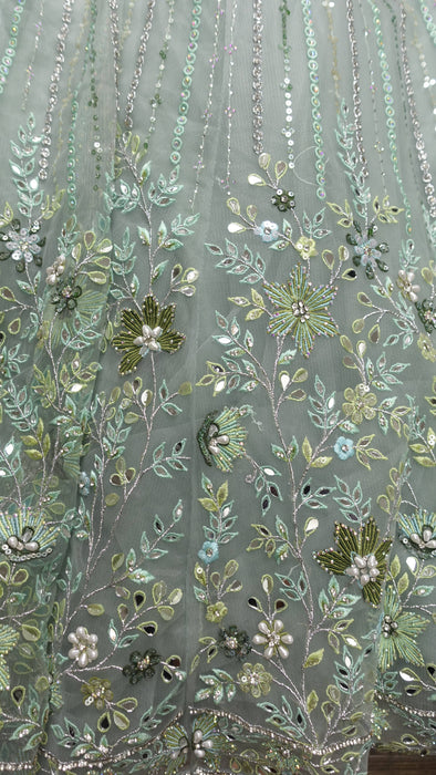 Green Embellished Lengha - UK 14/EU 40 - Preloved
