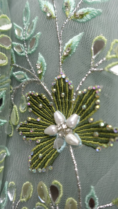 Green Embellished Lengha - UK 14/EU 40 - Preloved