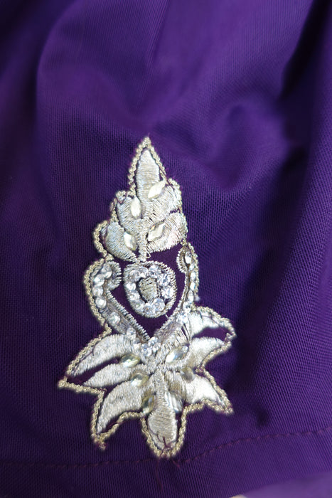 Purple Diamante Long Gown 4Pc - UK 24 / EU 50 - Preloved