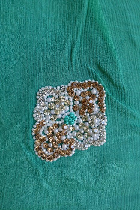 Green Raw Silk Effect Churidaar Suit - UK 6/EU 32 - New