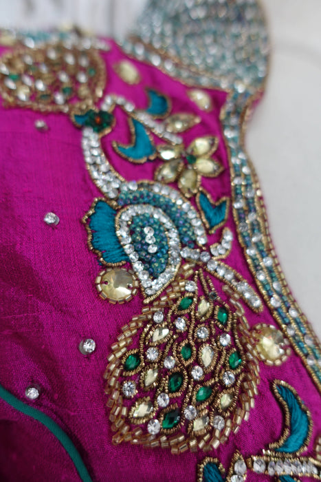Vivid Purple Raw Silk Churidaar - UK 10/EU 36 - Preloved