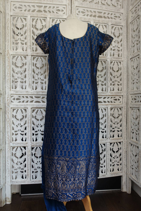 Blue Churidaar With Shawl - UK 12/EU 38 - Preloved