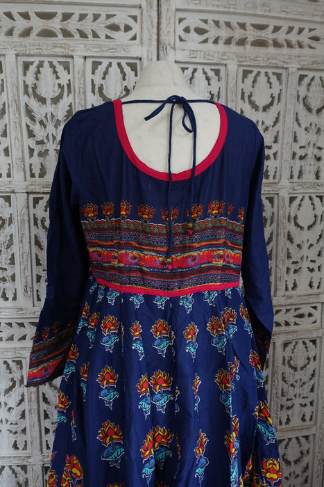Blue Biba Frock With Plain Churidaar - UK 12 / EU 38 - New