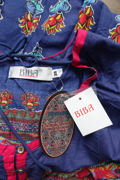 Blue Biba Frock With Plain Churidaar - UK 12 / EU 38 - New