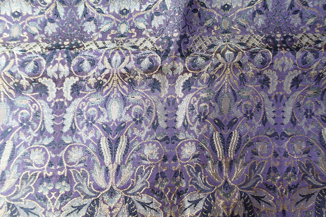 Blush & Aubergine Sateen Silk Sari - Preloved