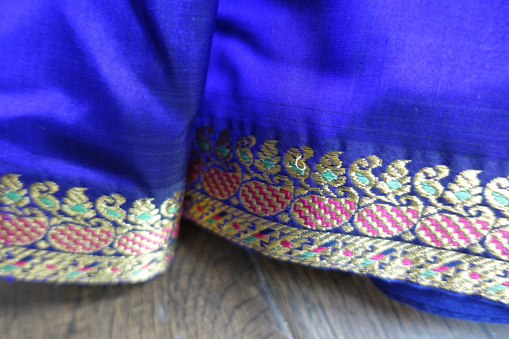 Purple Silk Blend Sari - New