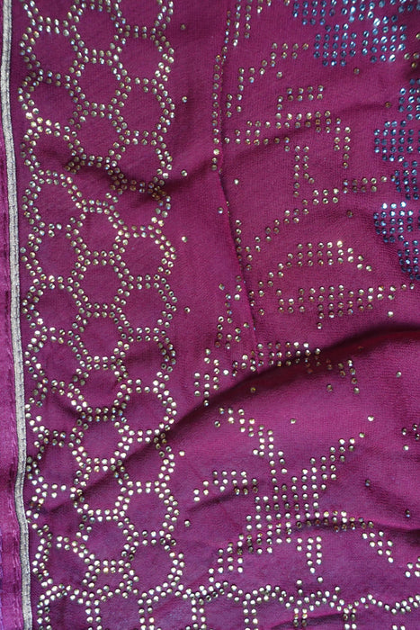 Maroon Chiffon With Blouse Piece - New