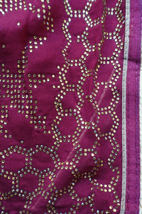 Maroon Chiffon With Blouse Piece - New