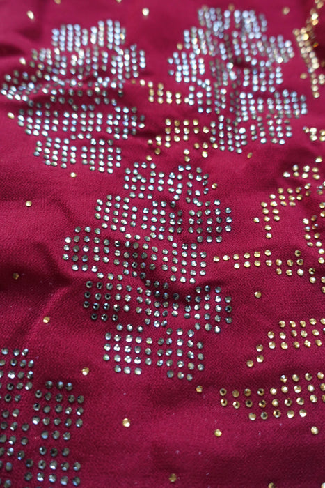 Maroon Chiffon With Blouse Piece - New