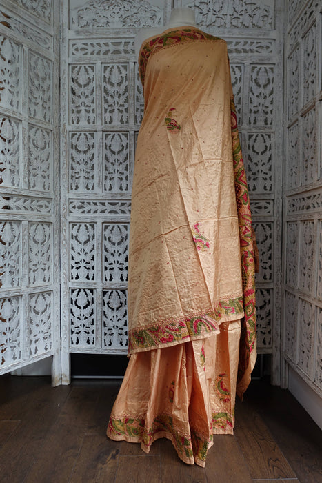 Caramel Vintage Pure Silk Sari - New