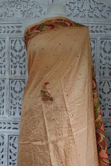 Caramel Vintage Pure Silk Sari - New