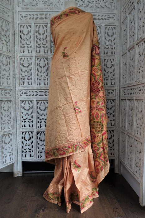 Caramel Vintage Pure Silk Sari - New