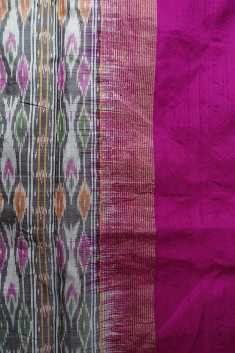 Printed Ikat Sari Silk - Preloved