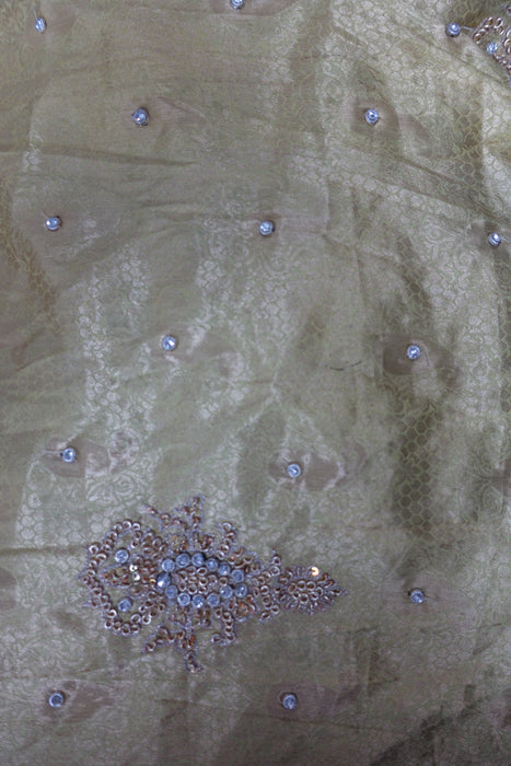 Gold Brocade Sari - New With Defects