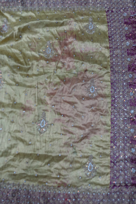 Gold Brocade Sari - New With Defects