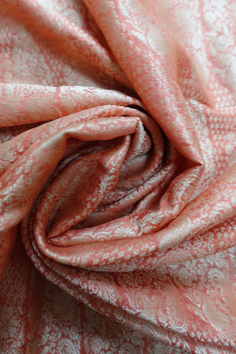 Caramel And Peach Bandhani Silk Sari - New