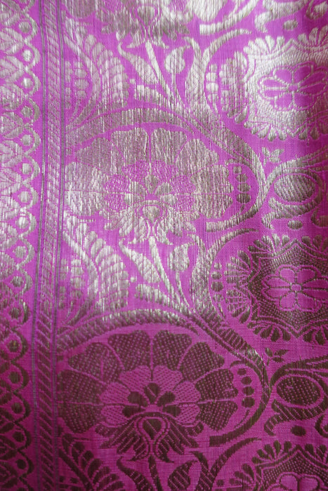 Pink Banarsi Pure Silk Vintage Sari - New
