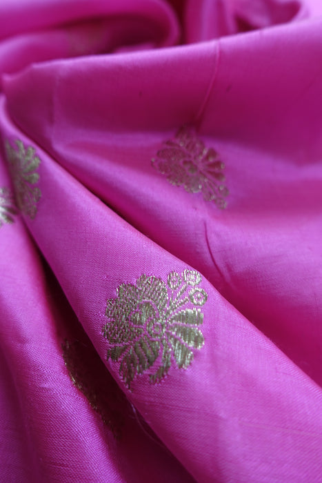 Pink Banarsi Pure Silk Vintage Sari - New