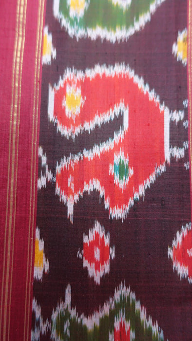 White Cotton Silk Blend Patola Print Sari - New