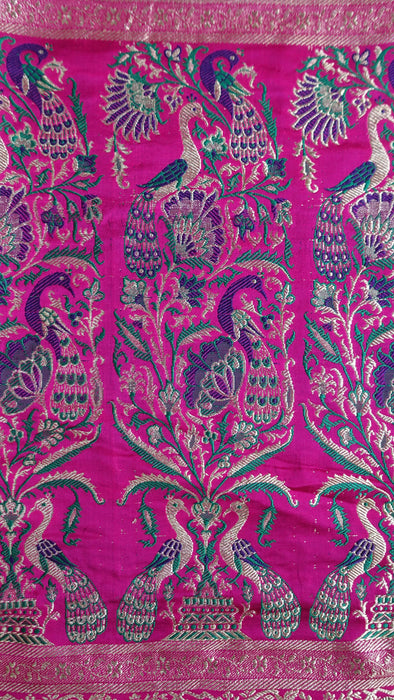 Pink Sateen Silk Sari With Blouse To Fit 34 Bust - Preloved