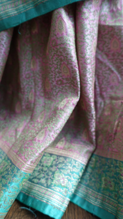 Soft Blue And Pink Sari With Blouse To Fit 36 Bust - New