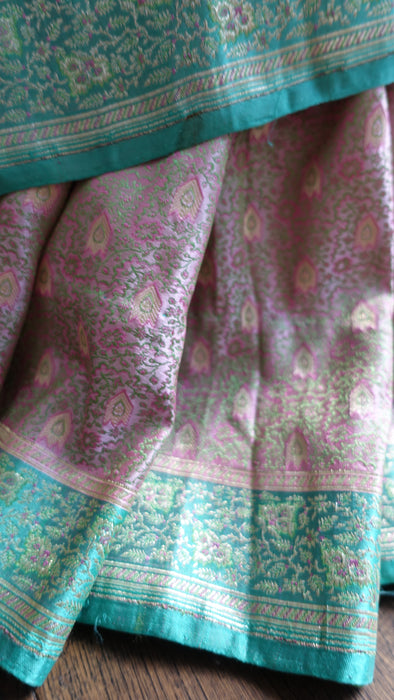 Soft Blue And Pink Sari With Blouse To Fit 36 Bust - New