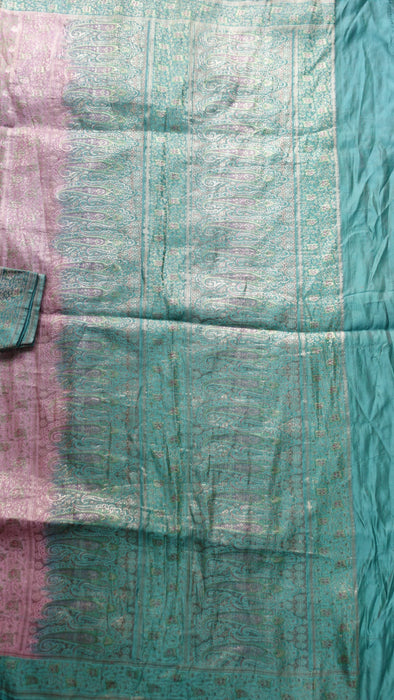 Soft Blue And Pink Sari With Blouse To Fit 36 Bust - New