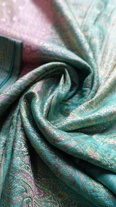 Soft Blue And Pink Sari With Blouse To Fit 36 Bust - New